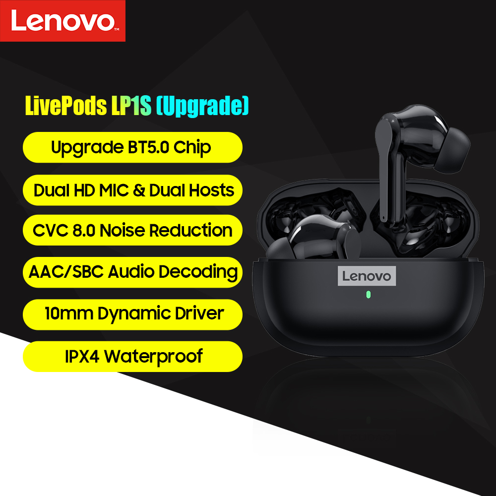 Lenovo LP1S Upgrade True Wireless Stereo Earbuds BT 5.0